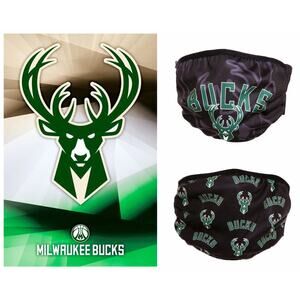 Face Mask (2) "Milwaukee Bucks" NBA